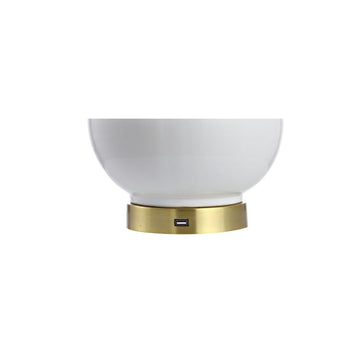 Han 27" Ceramic/Iron Contemporary USB Charging LED Table Lamp - JONATHAN Y